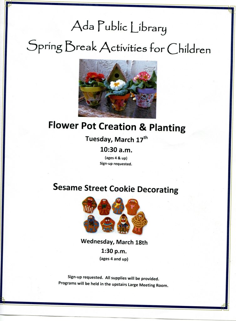 Spring Break Ada Public Library
