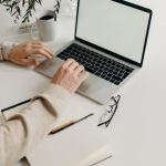 woman working on a laptop